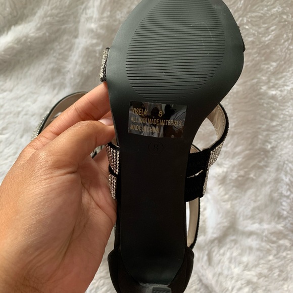 Black Rhinestone Heels - Picture 4 of 5